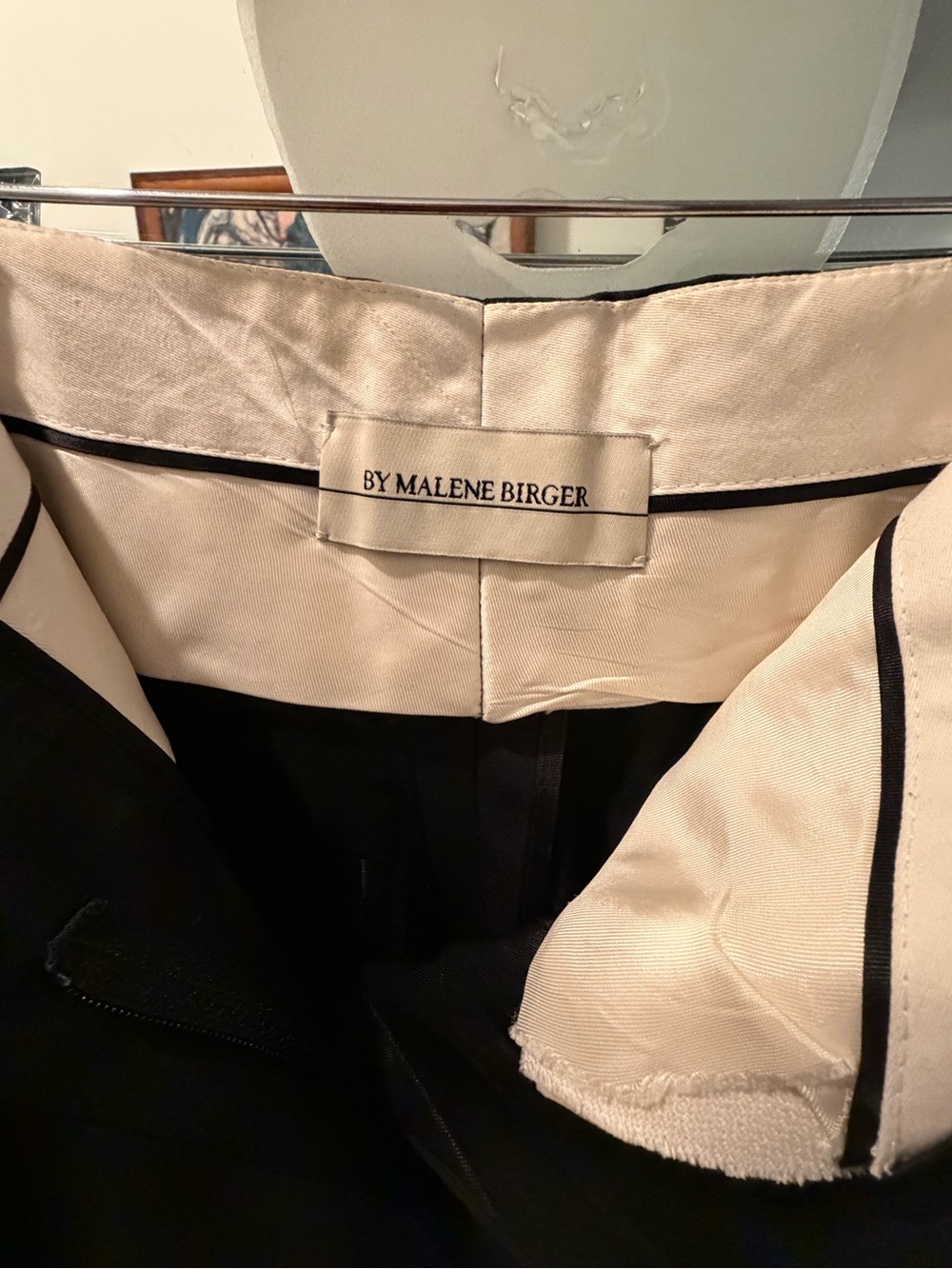 By Malene Birger Illisana Black High Waist Wool Blend Trousers Size US 6 - Picture 6 of 7